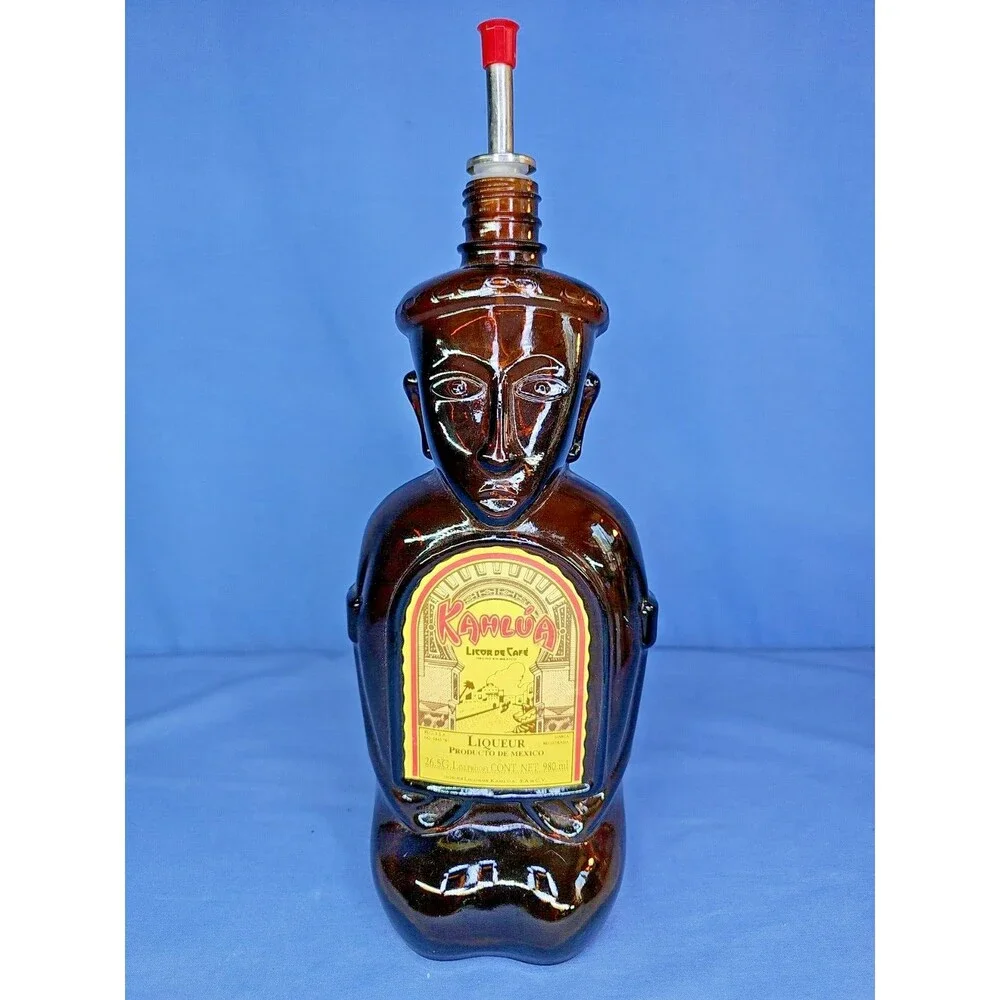 Coffee Liquor KAHLUA Bottle Aztec Decanter Mexico Made 980ml 34 oz VTG Heritage